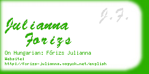 julianna forizs business card
